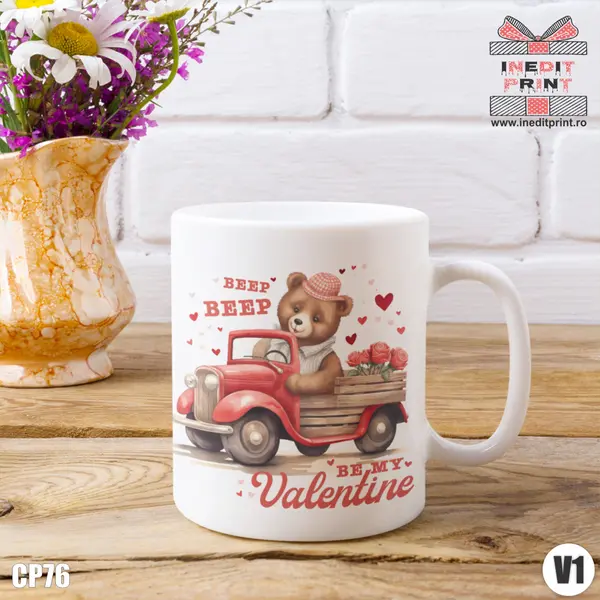 Cana VALENTINE CP76 Interior si toartă roz