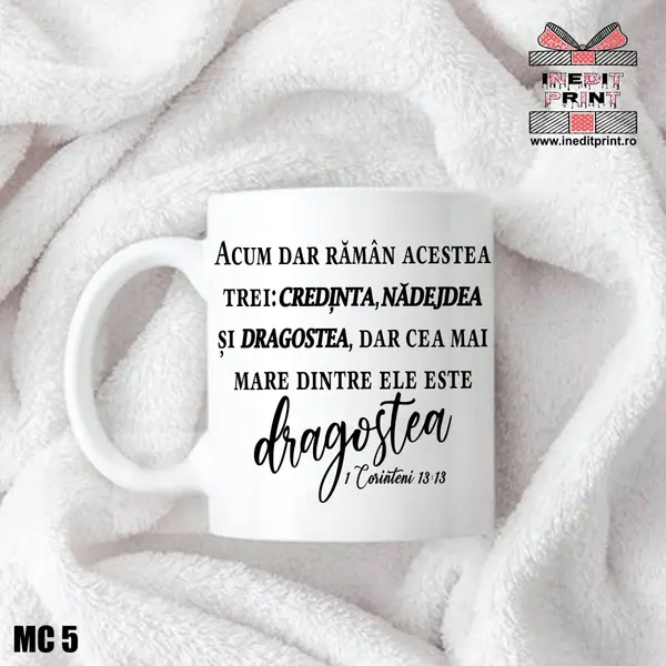 Cana verset 1 Corinteni 13:13, simpla alba MC5 Alb