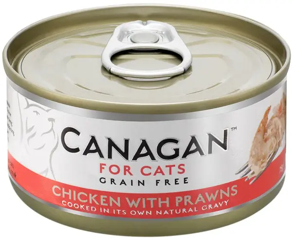 CANAGAN Conservă pentru pisici, cu Pui şi Creveţi 75g