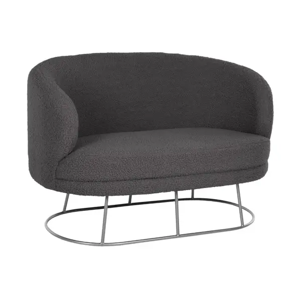 Canapea 2 locuri ARION BOUCLE 130 CM - Gri inchis