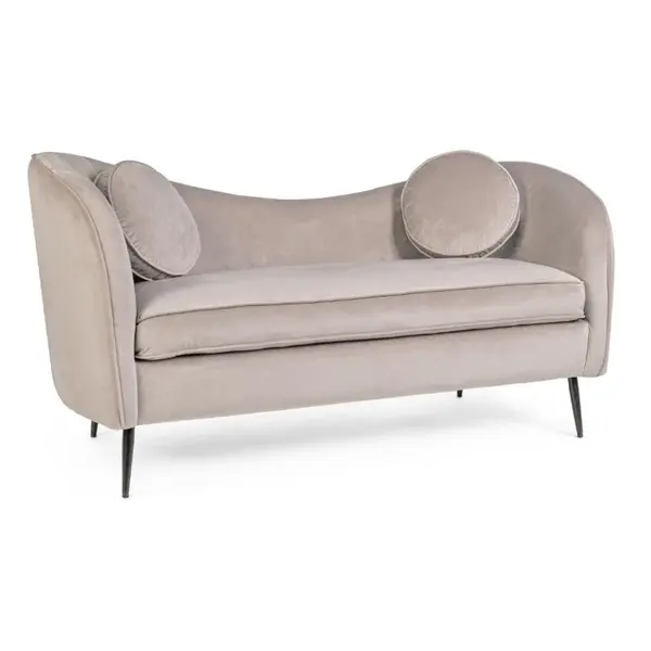 Canapea 2 locuri CANDIS LIGHT GREY 163 CM - Grey