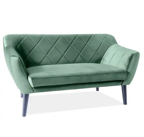 Canapea 2 locuri CARLA VELVET 140 CM - Verde