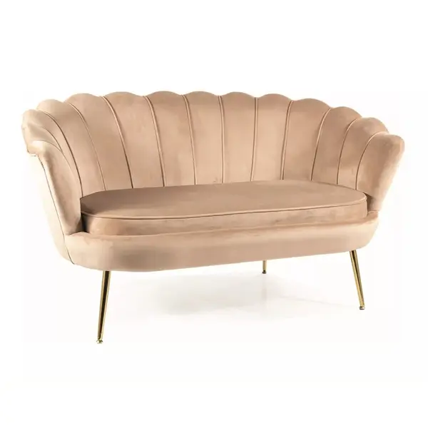 Canapea 2 locuri DARLEN VELVET 135 CM - Beige