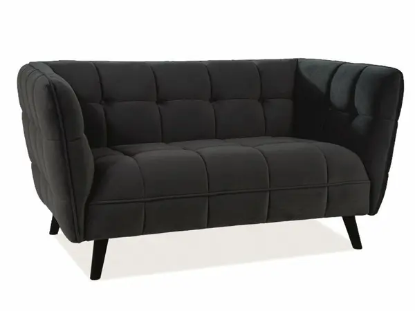 Canapea 2 locuri TOLEN VELVET 145 CM - Negru