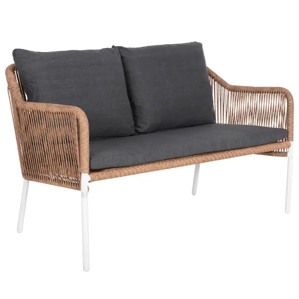 Canapea 2 locuri WERNER 129 CM - Alb