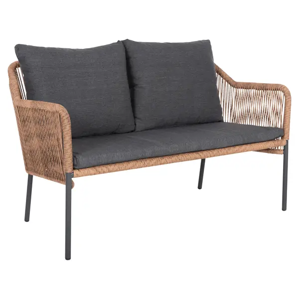 Canapea 2 locuri WERNER 129 CM - Gri inchis