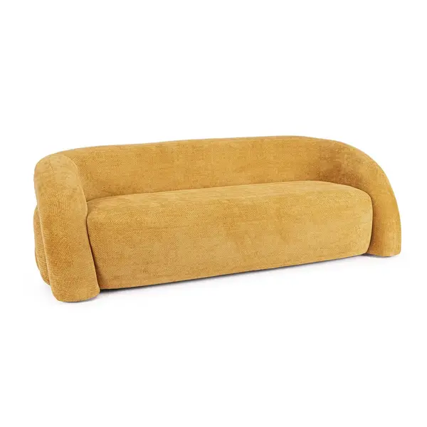 Canapea 3 locuri CLEMENCE MUSTARD 200 CM - Mustard