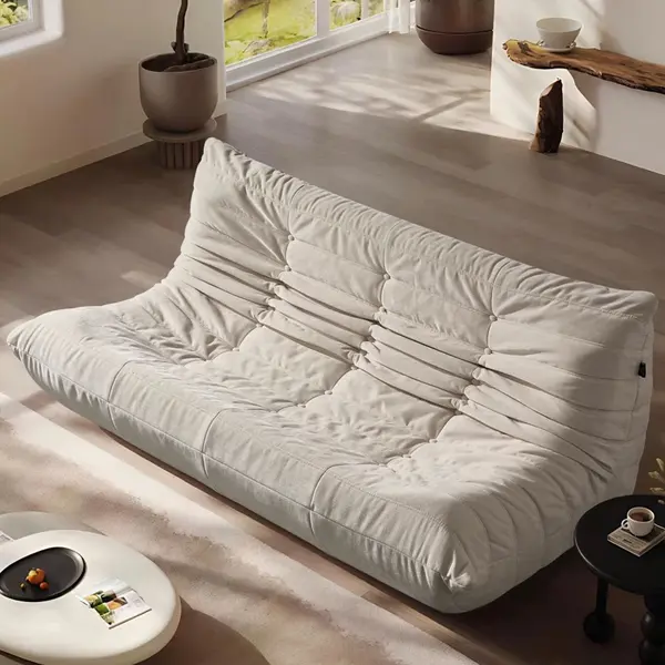Canapea 3 locuri cu Sustinere Ergonomica Nobile HD Foam, Catifea, Ivoire