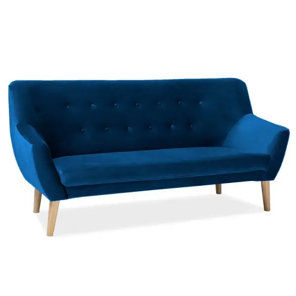 Canapea 3 locuri DECAL VELVET 180 CM - Albastru
