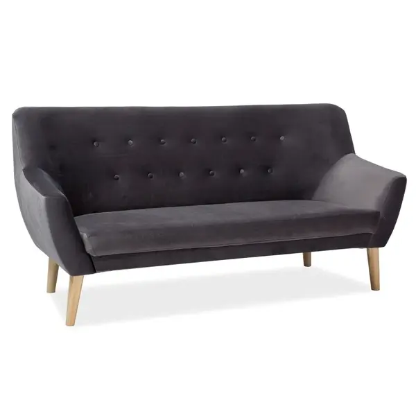 Canapea 3 locuri DECAL VELVET 180 CM - Gri inchis