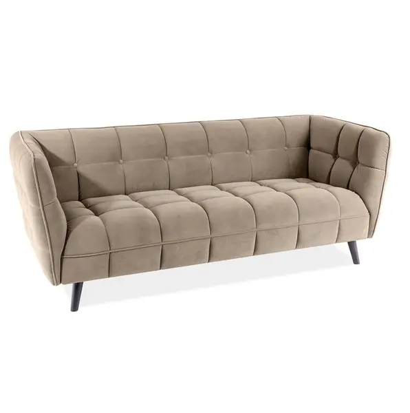 Canapea 3 locuri TOLEN VELVET 200 CM - Beige