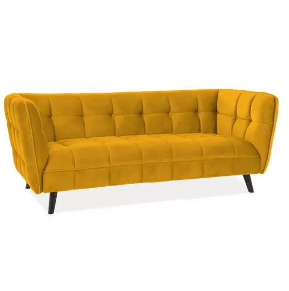 Canapea 3 locuri TOLEN VELVET 200 CM - Galben