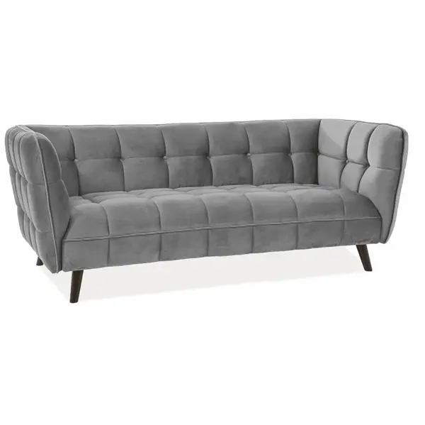 Canapea 3 locuri TOLEN VELVET 200 CM - Gri inchis