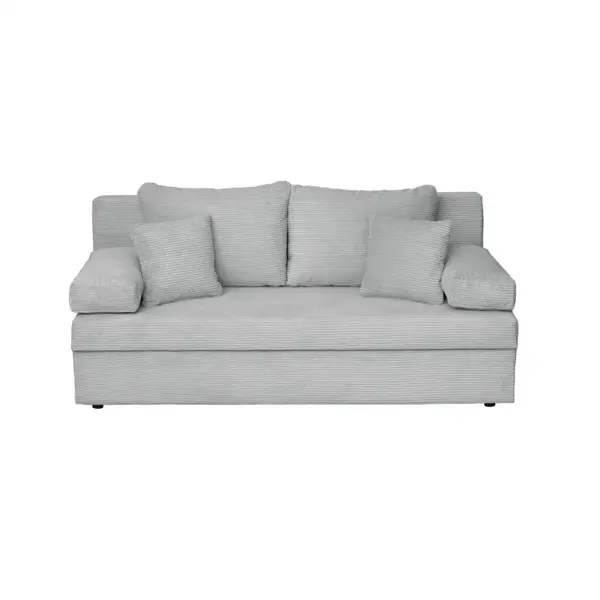 Canapea ANA LUX extensibila, 3 locuri, cu lada depozitare, gri deschis, 185x82x80 cm