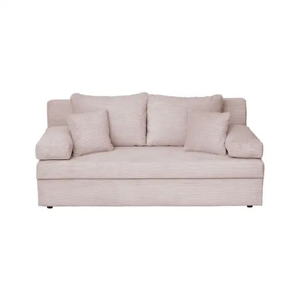 Canapea ANA LUX extensibila, 3 locuri, cu lada depozitare, roz pudra, 185x82x80 cm