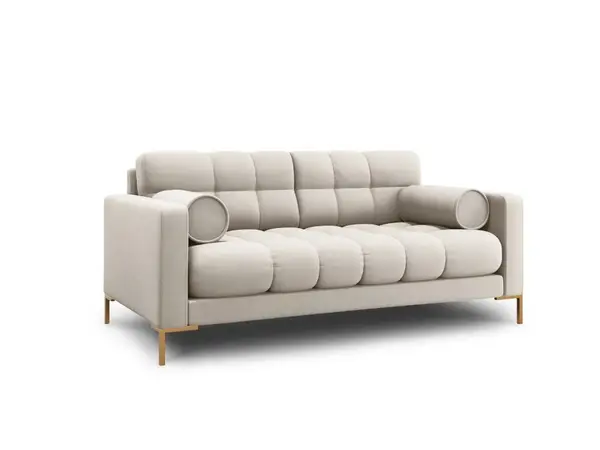 Canapea Bali 2 locuri stofa/picioare gold – L152 x l92 x h75