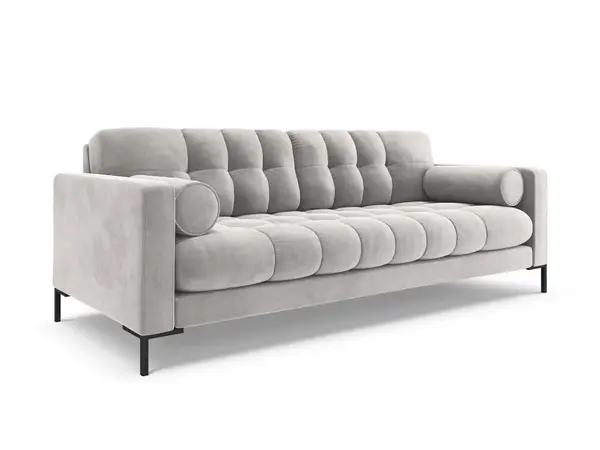 Canapea Bali 3 locuri velvet/picioare negre L177 cm
