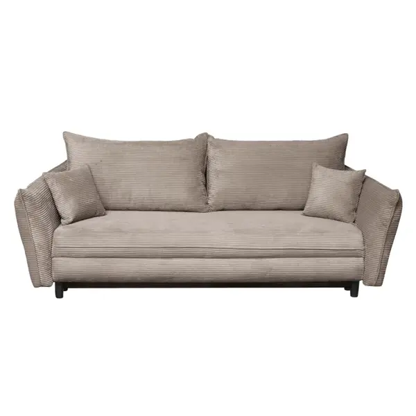 Canapea CAMILLE extensibila, 3 locuri, cu arcuri si lada depozitare, cappuccino, 238x115x95 cm