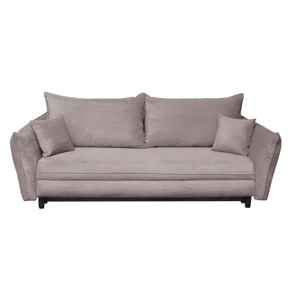 Canapea CAMILLE extensibila, 3 locuri, cu arcuri si lada depozitare, roz pudra, 238x115x95 cm