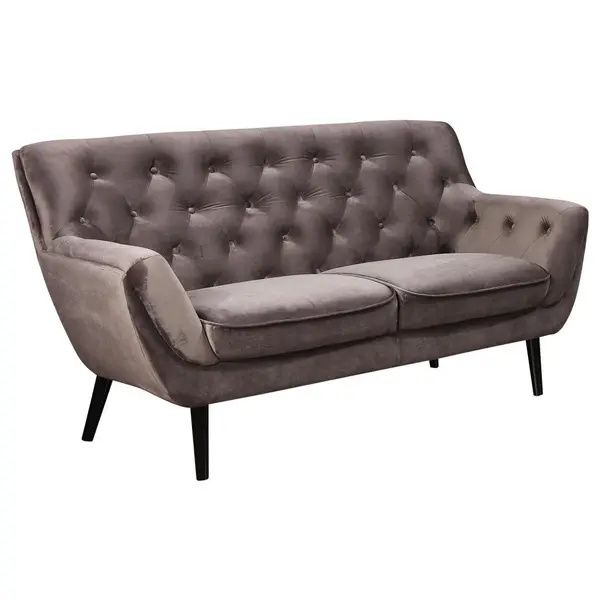 Canapea Chesterfield, textil, gri