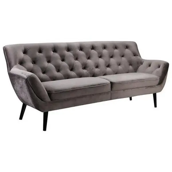Canapea Chesterfield, textil, gri, negru