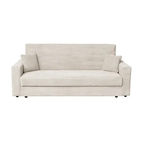 Canapea CORINNE LUX extensibila, 3 locuri, cu lada depozitare, bej, 220x90x96 cm