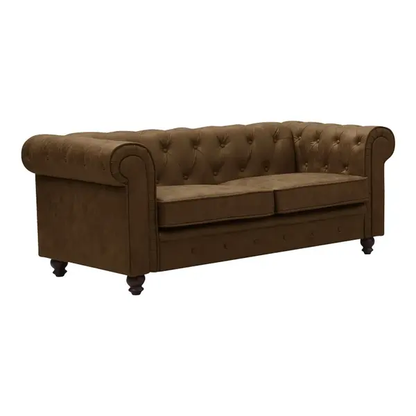 Canapea cu 2 locuri Chesterfield Maro 160x84x67 cm