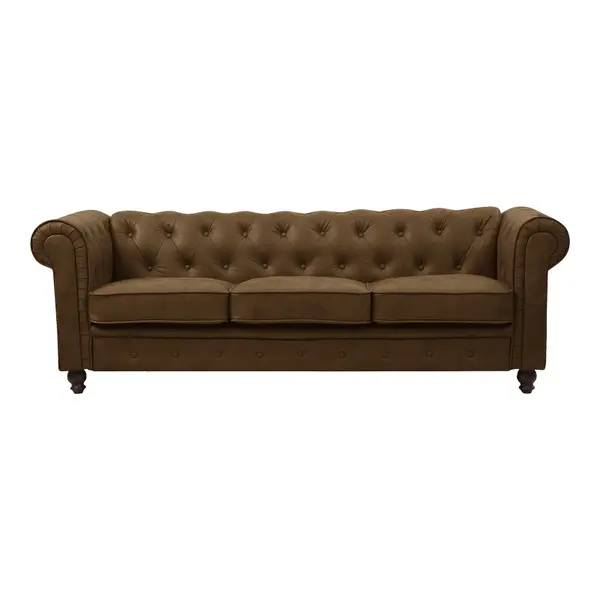 Canapea cu 2 locuri Chesterfield Maro 203x84x67 cm