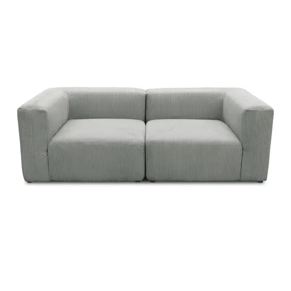 Canapea Cu 2 Locuri, textil, gri deschis