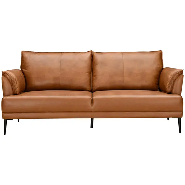 Canapea Cu 2 Locuri, textil, piele, coniac