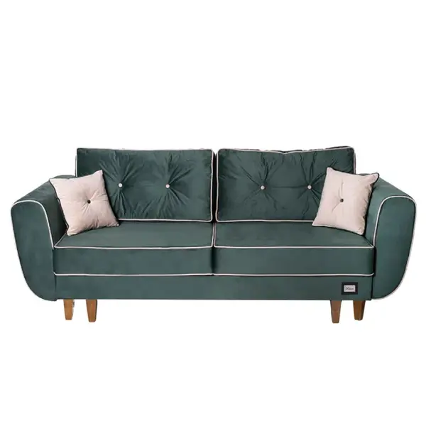 Canapea ELIZA extensibila, 3 locuri, lada depozitare, verde smarald, 240x110x90 cm