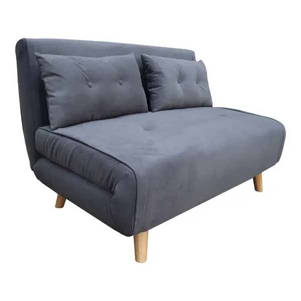 Canapea extensibila 2 locuri Josuane I Gri inchis 122x192x81 cm
