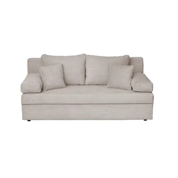 Canapea extensibila ANA LUX, 3 locuri, cu lada depozitare, bej inchis, 185x82x80 cm