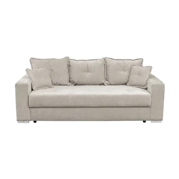 Canapea extensibila ARISSA, 3 locuri, cu arcuri, bej, 235x110x77 cm