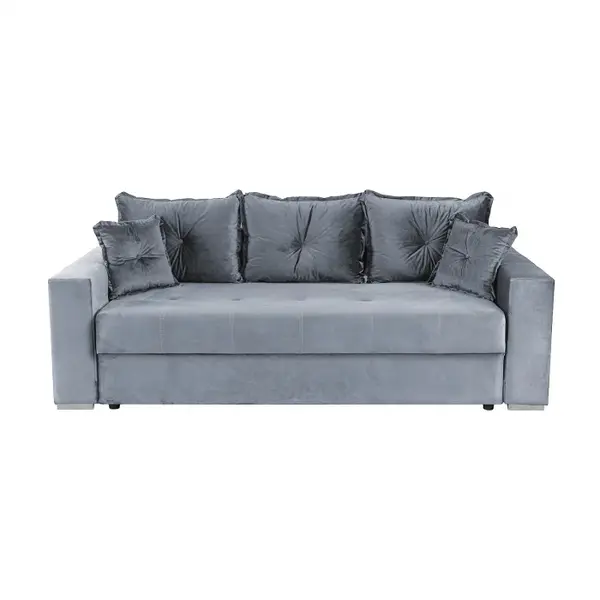 Canapea extensibila ARISSA, 3 locuri, cu arcuri, gri albastrui, 235x110x77 cm
