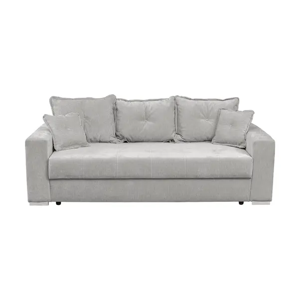 Canapea extensibila ARISSA, 3 locuri, cu arcuri, gri deschis, 235x110x77 cm