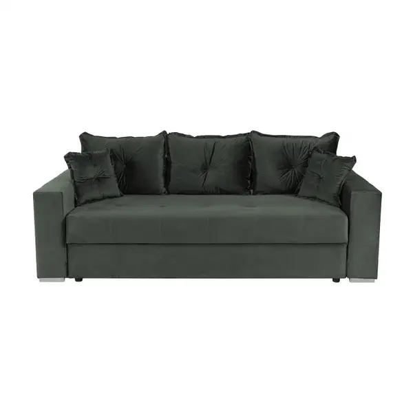 Canapea extensibila ARISSA, 3 locuri, cu arcuri, gri inchis, 235x110x77 cm