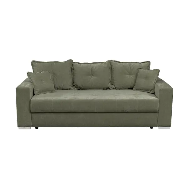 Canapea extensibila ARISSA, 3 locuri, cu arcuri, kaki, 235x110x77 cm