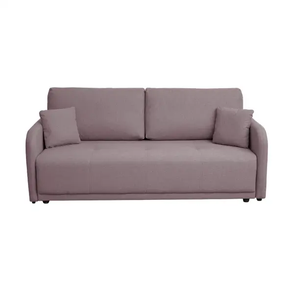 Canapea extensibila BERNA S, 3 locuri, cu arcuri si lada depozitare, gri maroniu, 210x110x90 cm