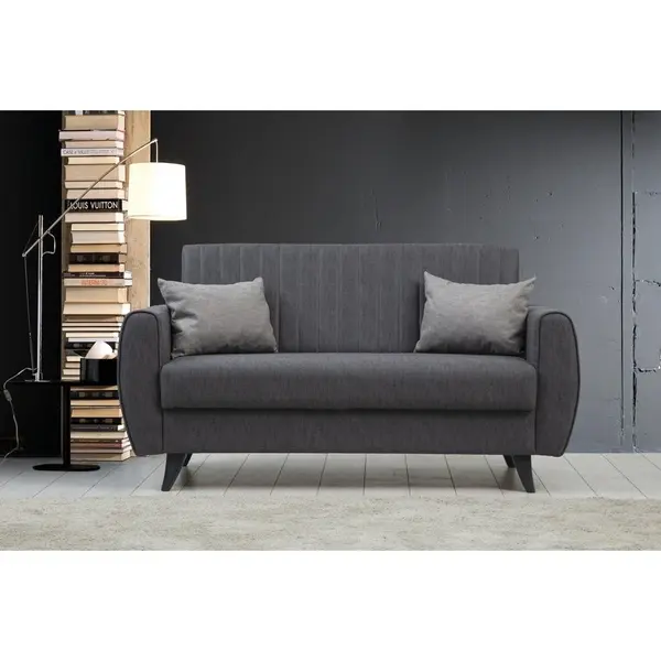 Canapea extensibila cu 2 locuri Alkon cu Lada de Depozitare, 158x86x77 cm