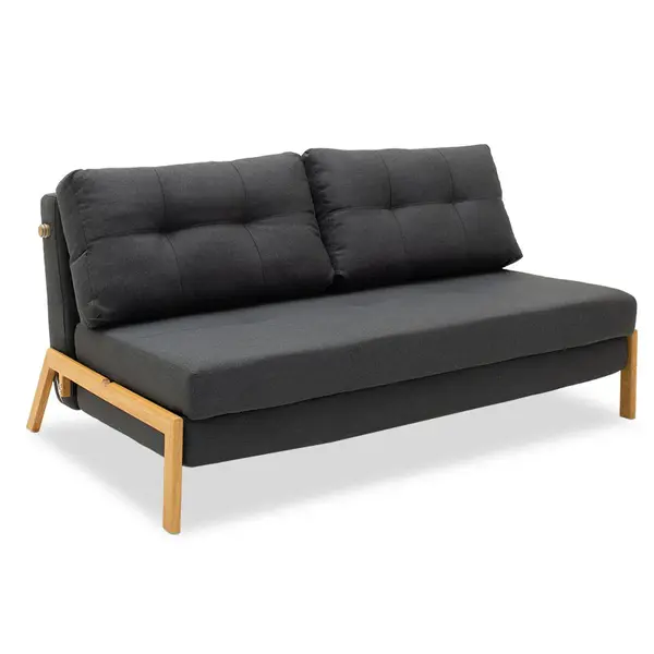 Canapea extensibila cu material textil Gri, inchis, 150x92x77 cm