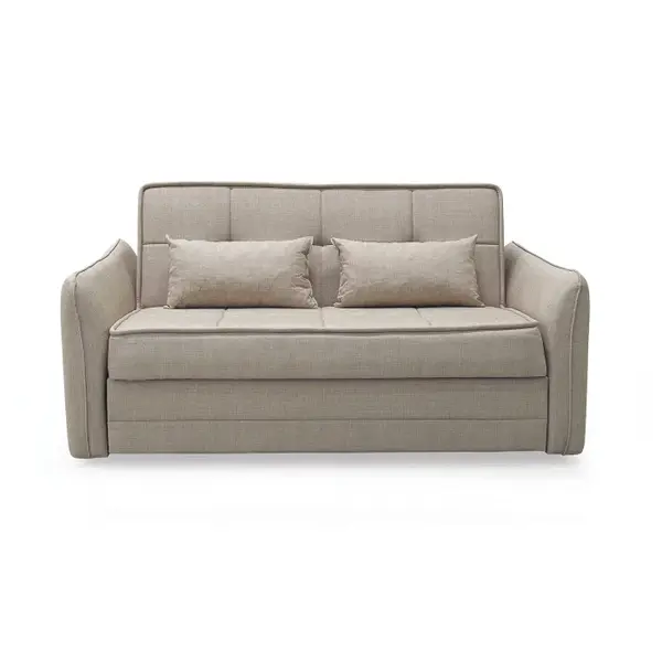 Canapea extensibila DREW, 3 locuri, lada pentru depozitare, crem, 175x110x88 cm