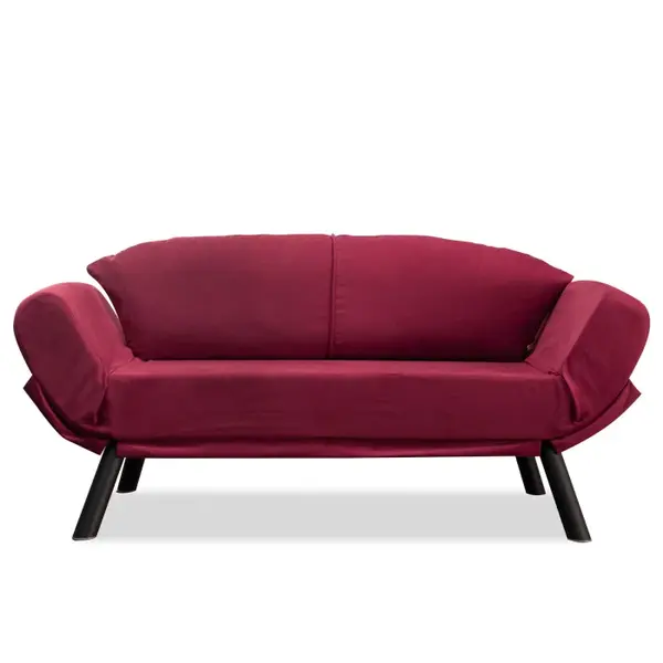 Canapea extensibila GENZO, 2 locuri, bordo, 177x75x87 cm