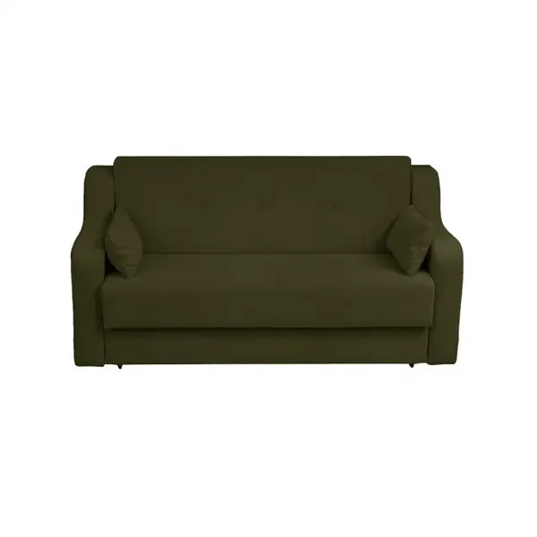 Canapea extensibila GINA XL II, 3 locuri, cu arcuri si lada depozitare, verde inchis, 190x100x95 cm