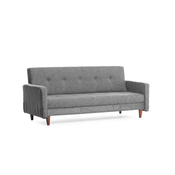 Canapea extensibila HIKO, 3 locuri, gri deschis, 200x55x83 cm