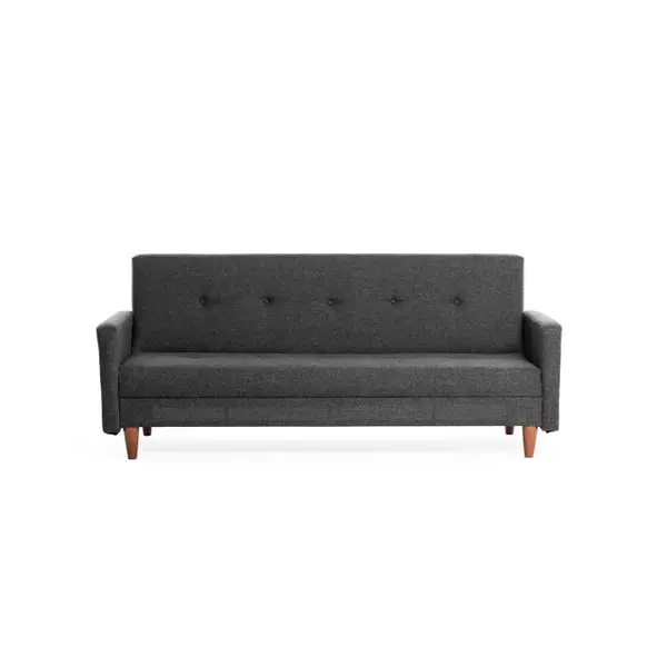 Canapea extensibila HIKO, 3 locuri, gri inchis, 200x75x83 cm