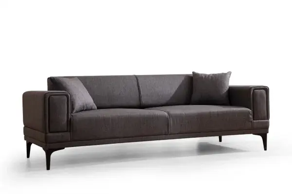 Canapea extensibila HORIZON, 3 locuri, gri inchis, 230x95x77 cm