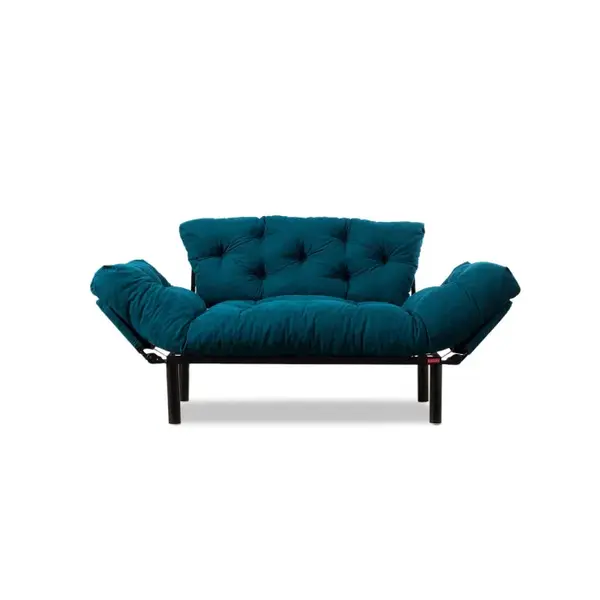 Canapea extensibila NITTA, 2 locuri, albastru petrol, 155x70x85 cm