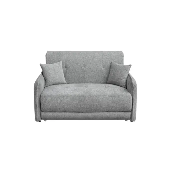 Canapea extensibila PARMA, 2 locuri, cu arcuri si lada depozitare, gri, 145x110x90 cm