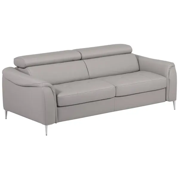 Canapea Extensibilă, piele, gri deschis